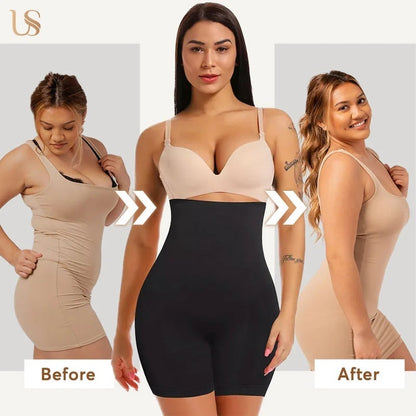 SlimEase| 4-in-1 Tummy Tucker Women's High Waist with Anti Rolling Strips Shapewear